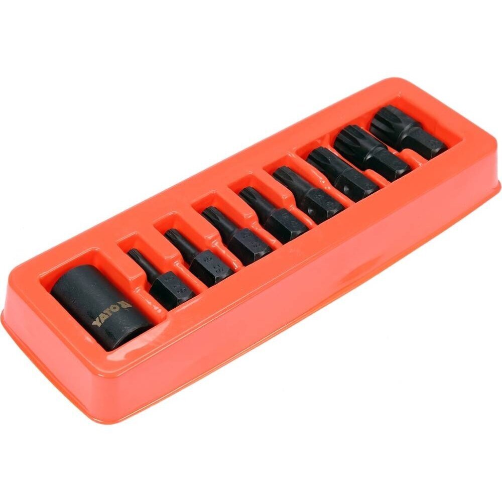 Zestaw nasadek bitowych udarowych 1/2" (SPLINE) 9 szt. 1 Zestaw nasadek bitowych udarowych 1/2" (SPLINE) 9 szt. 1