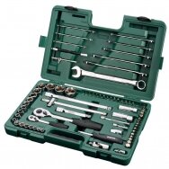 1/4" + 1/2" Dr. Socket wrench set 76pcs. 1/4" + 1/2" Dr. Socket wrench set 76pcs.