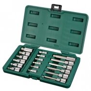 1/4" + 1/2" Dr. Bit socket set (HEX) 18pcs. 1/4" + 1/2" Dr. Bit socket set (HEX) 18pcs.