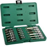 1/4" + 1/2" Dr. Bit socket set (TORX) 18pcs. 1/4" + 1/2" Dr. Bit socket set (TORX) 18pcs.