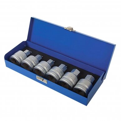 3/4" Dr. bit socket set (HEX) 6pcs. 3/4" Dr. bit socket set (HEX) 6pcs.