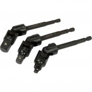 1/4" + 3/8" + 1/2" Zestaw obrotowych adapterów do wierteł 3 szt.