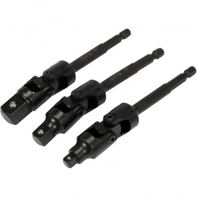 1/4" + 3/8" + 1/2" Dr. Drill socket swivel adapter set 3pcs 2