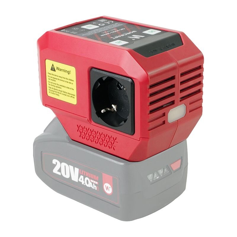 Li-ion USB+220V akumuliatoriaus keitiklis WORCRAFT 20V