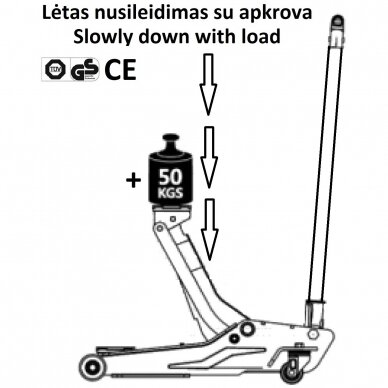 Trolley jack with rotating handle 2.5t. Low profile 4