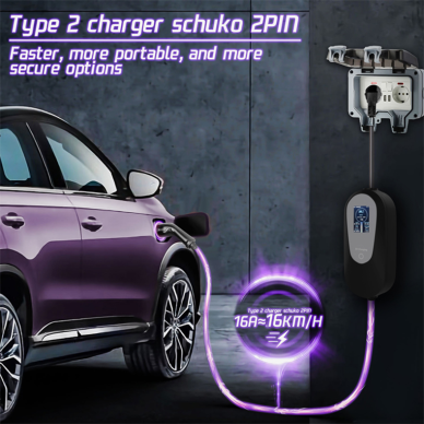 EV Įkroviklis nešiojamas 3.5kW 16A 6 EV Įkroviklis nešiojamas 3.5kW 16A 6