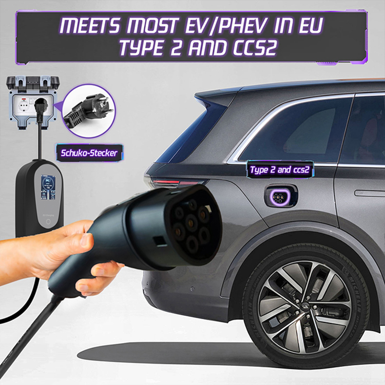 EV Įkroviklis nešiojamas 3.5kW 16A 3 EV Įkroviklis nešiojamas 3.5kW 16A 3