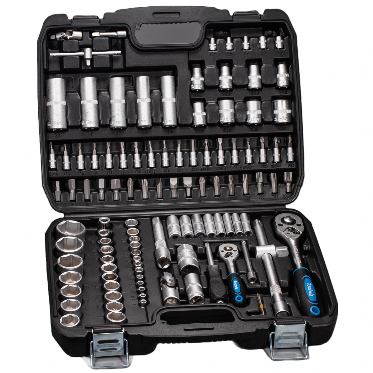 Zestaw nasadek 1/2" + 1/4" 108 szt. 6-kąt Zestaw nasadek 1/2" + 1/4" 108 szt. 6-kąt