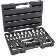 Zestaw nasadek przelotowych z grzechotką 3/8" + 1/4" Dr. 30 szt.