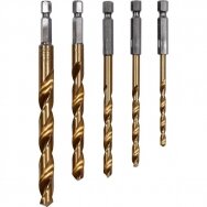 Zestaw wierteł krętych DIN338 5 szt. 4,0-10,0mm powłoka tytanowa