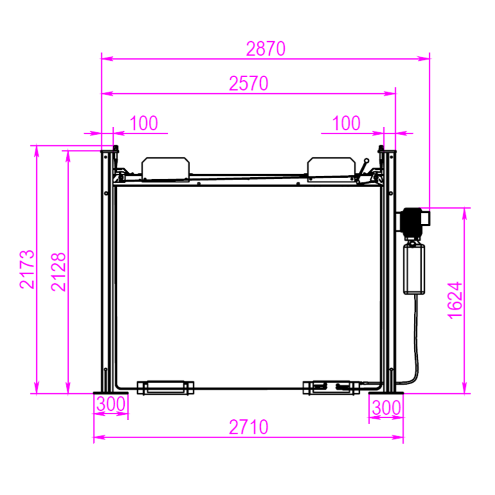 Four post hydraulic parking lift 4T 8