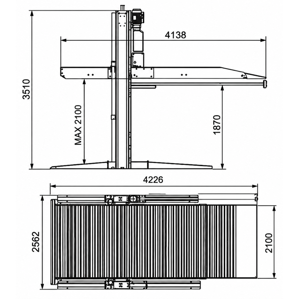 Two post hydraulic parking lift 2.3t 2
