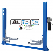 Hydraulic two post lift with mechanical safety locks, 4.0t