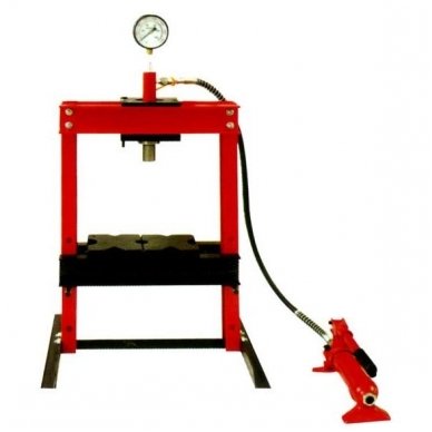 Hydraulic shop press with gauge 10t