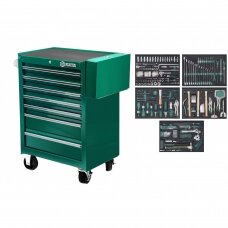 Roller cabinet S95107 with tool set trays, 249pcs (5 trays)