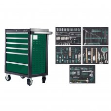 Roller cabinet ST95126 with tool set trays, 249pcs (5 trays)