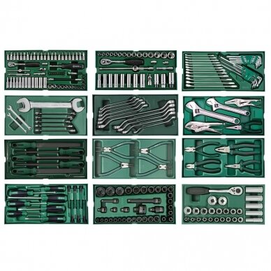 Roller cabinet with tool set trays, 246pcs. 1