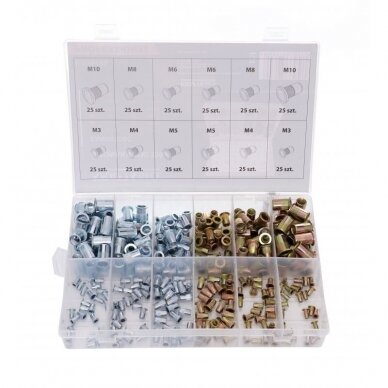 Aluminium and steel nut rivets M3-M10, 300pcs KD10486 Aluminium and steel nut rivets M3-M10, 300pcs KD10486