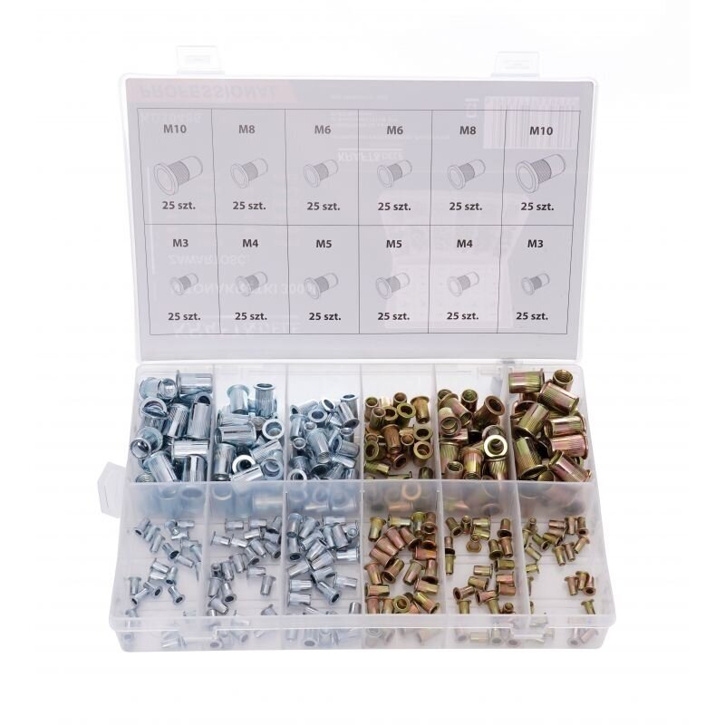 Aluminium and steel nut rivets M3-M10, 300pcs KD10486 Aluminium and steel nut rivets M3-M10, 300pcs KD10486