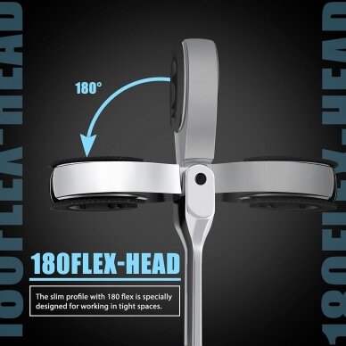 Open combination ratchet spanner with flexible head 3