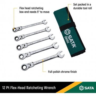 Flex head gear wrench set 5pcs. (10-14) 1