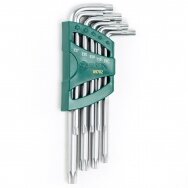 L-type hex key TORX set 9pcs. (T10-T50) with hole L-type hex key TORX set 9pcs. (T10-T50) with hole