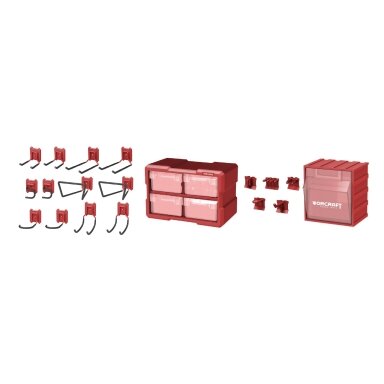 Holder set with modular organizers WORCRAFT 19pcs Holder set with modular organizers WORCRAFT 19pcs