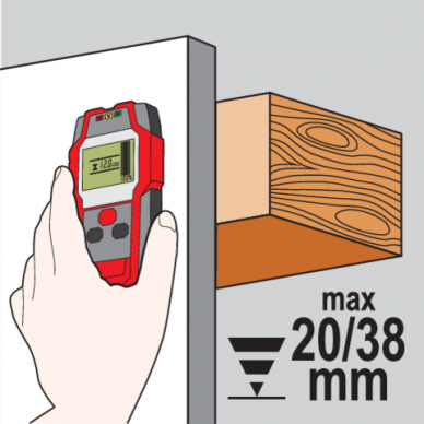 Laidų, metalinių ir medinių profilių ir drėgmės detektorius 5