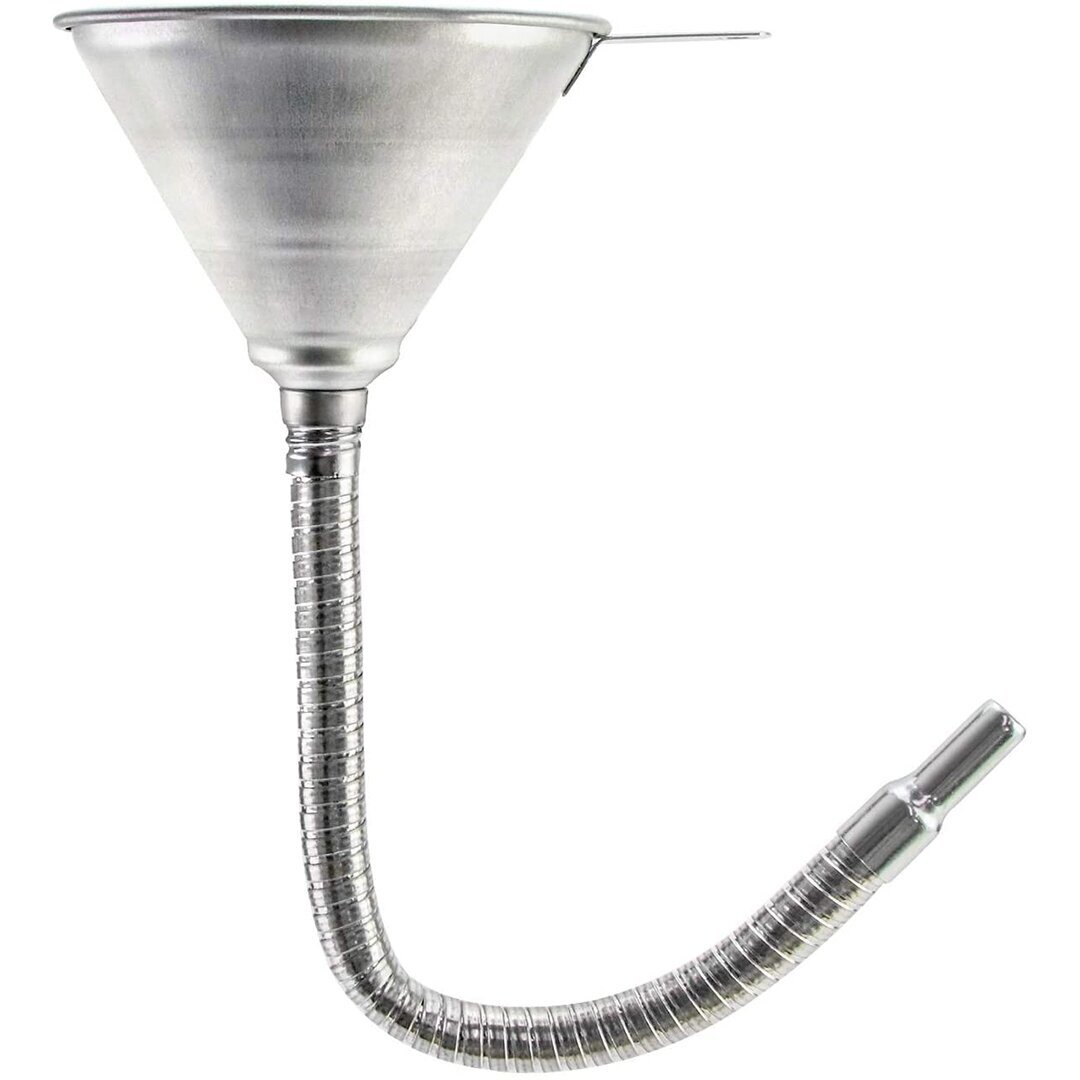 Metāla piltuve ar izliektu snīpi, garš šļūtene 370mm Metāla piltuve ar izliektu snīpi, garš šļūtene 370mm