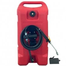 Portable fuel caddy 53L DTK53 with pump 12V battery/230V (with hose, nozzle)
