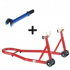 Motorcycle support stand for rear wheel 200kg +  Motorcycle chain cleaning brush