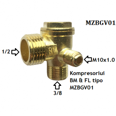 Non-return valve for compressor. Spare part 4