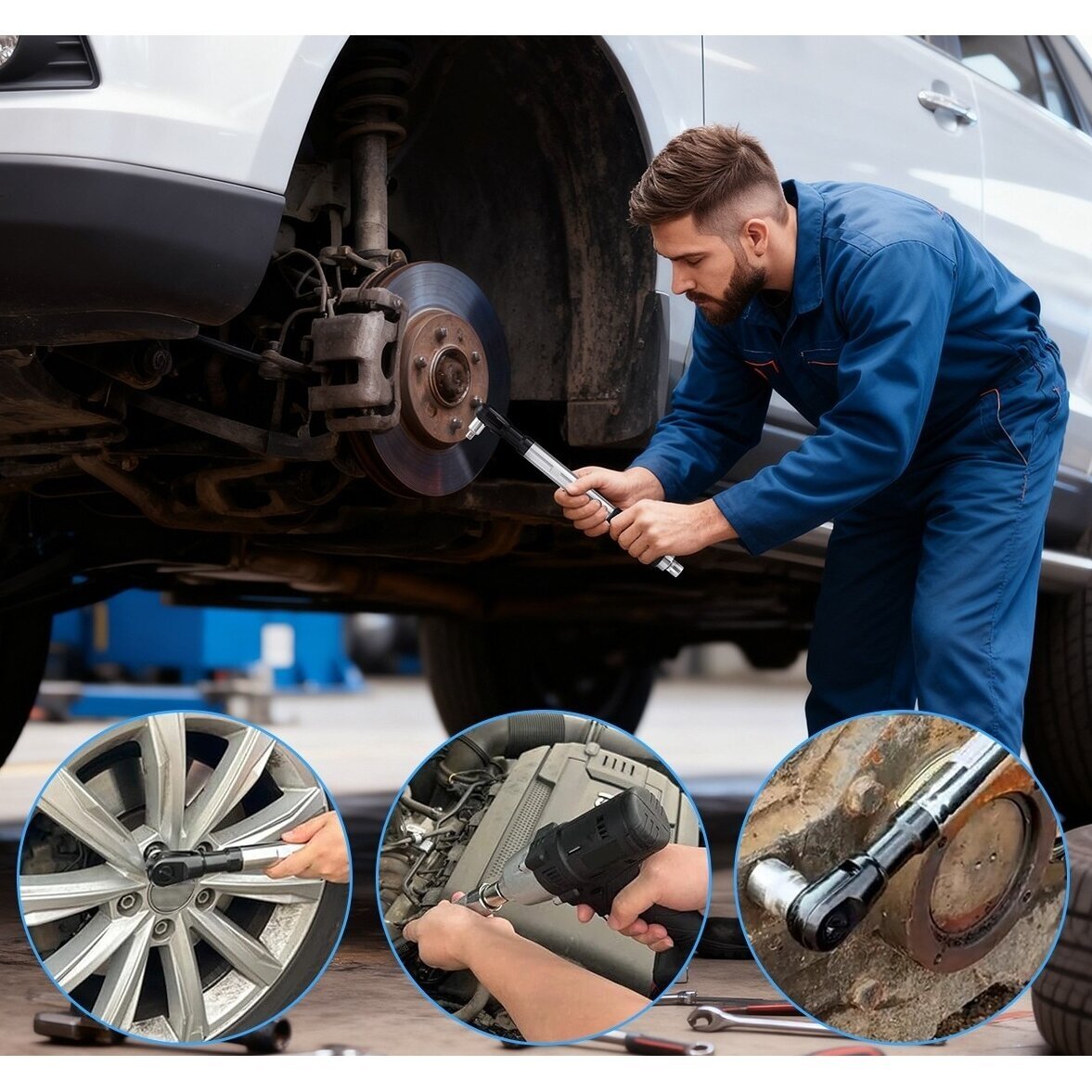 Klucz z grzechotką z przedłużką i adapterami 1/2" Dr. Offset 1