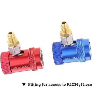 AC R1234yf ātrā savienotāja 1/4'' SAE vīriešu ports augsta/zema spiediena 2gab 4 AC R1234yf ātrā savienotāja 1/4'' SAE vīriešu ports augsta/zema spiediena 2gab 4