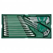 Tray. Combination wrench and hex key set 10pcs. Tray. Combination wrench and hex key set 10pcs.