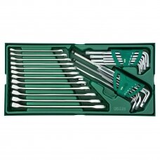 Tray. Combination wrench and hex key set  10pcs.