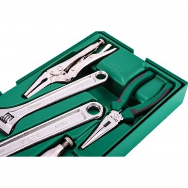 Tray. Adjustable wrench and pliers set 5pcs. 2