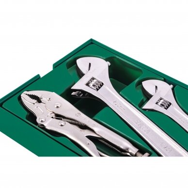 Tray. Adjustable wrench and pliers set 5pcs. 1