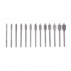 Flat blade feather drill set for wood 13pcs, 6-25mm