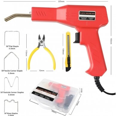 Pistolet do zgrzewania plastiku 50W z zestawem gorących zszywek (200 szt.) 1 Pistolet do zgrzewania plastiku 50W z zestawem gorących zszywek (200 szt.) 1