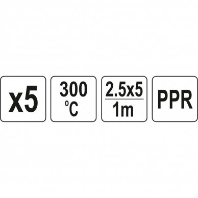 Plastiko suvirinimo juostų rinkinys (5vnt) (PPR polipropilenas) 2.5x5mm 5х1m 2