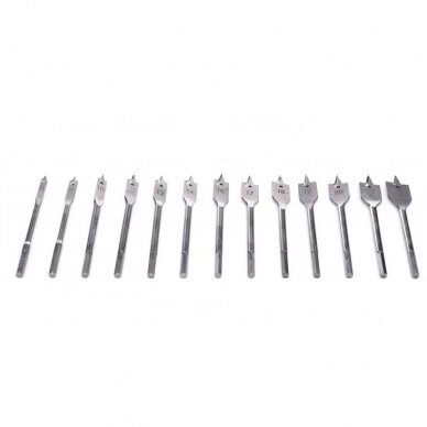 Flat blade feather drill set for wood 13pcs, 6-25mm 3 Flat blade feather drill set for wood 13pcs, 6-25mm 3