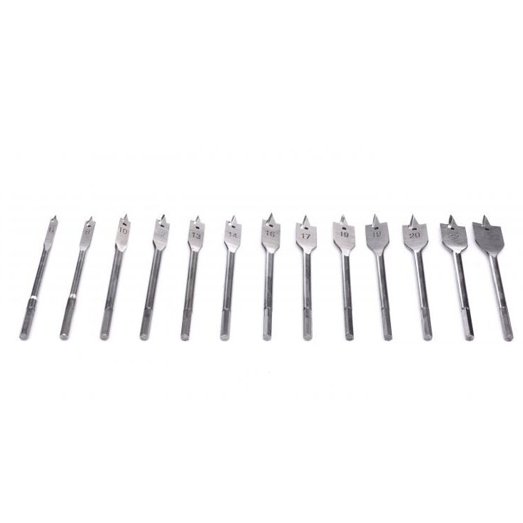 Flat blade feather drill set for wood 13pcs, 6-25mm 3 Flat blade feather drill set for wood 13pcs, 6-25mm 3