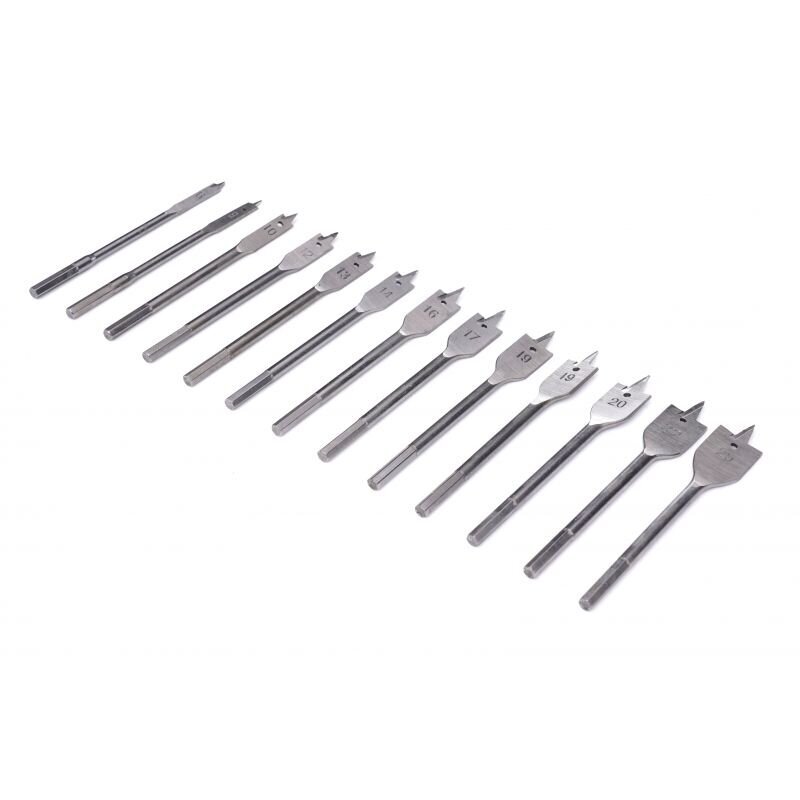 Flat blade feather drill set for wood 13pcs, 6-25mm 4 Flat blade feather drill set for wood 13pcs, 6-25mm 4