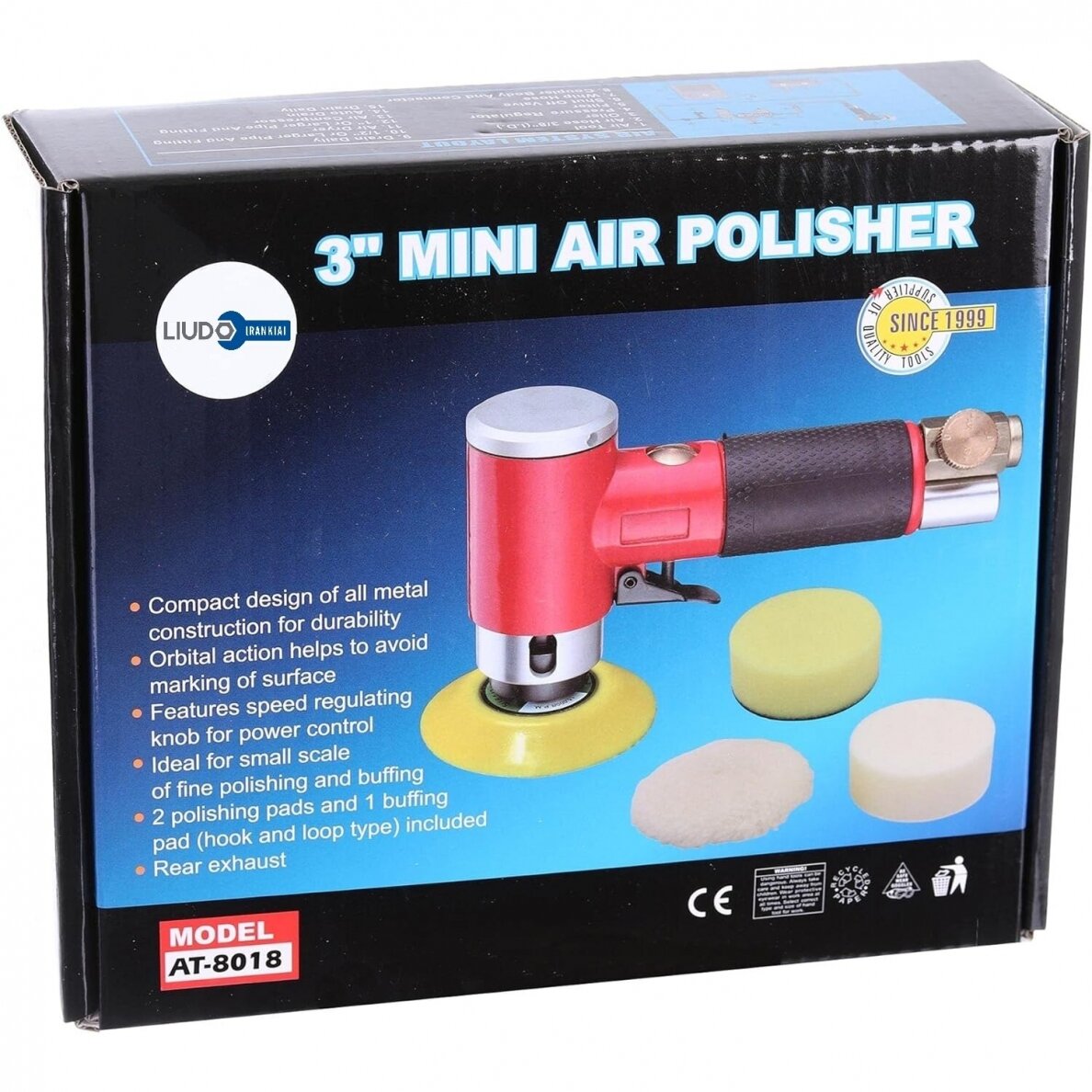 Mini szlifierka orbitalna pneumatyczna 75mm zestaw 7
