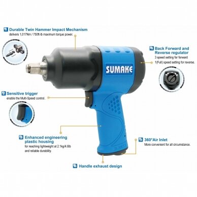Composite air impact wrench 1/2" 1
