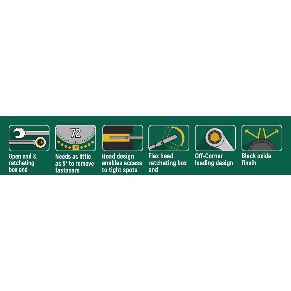 Zestaw kluczy grzechotkowych z przegubem 12 szt. (8-19mm) 1