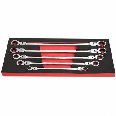 Flex head gear wrenches set extra long 5pcs (8-19mm) 2 Flex head gear wrenches set extra long 5pcs (8-19mm) 2