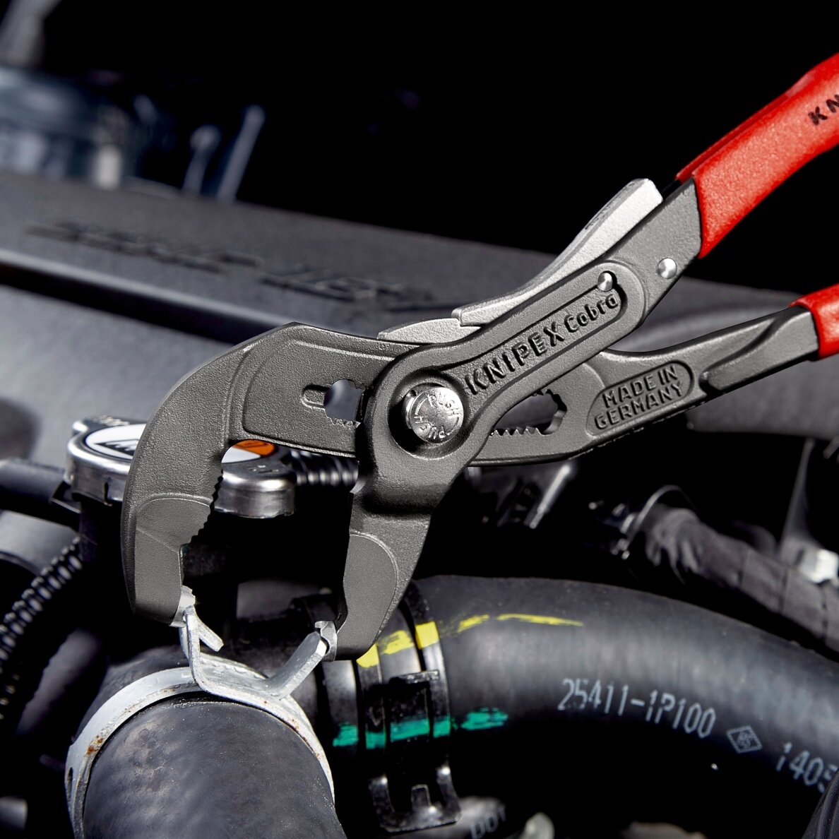 Szczypce do zacisków sprężynowych 250 mm KNIPEX, z mechanizmem blokującym i zatrzymującym 9