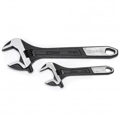 Extra-wide jaw adjustable wrench set (2pcs) 1
